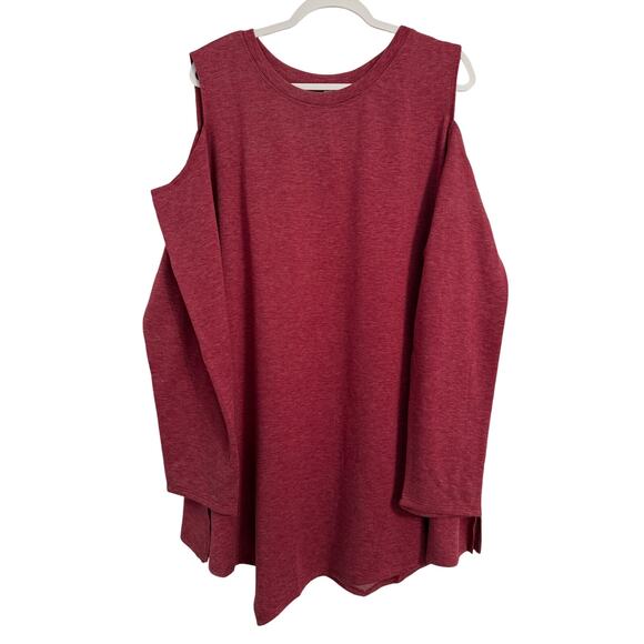 Ahh Dreams NWOT Lounge Cold Shoulder Long Sleeve Asymmetric Tunic Sweatshirt 3X - Picture 1 of 7